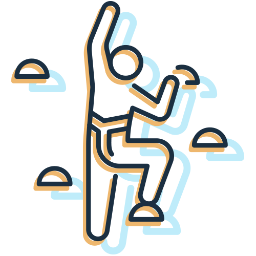 Icon of hands shaking as a visual metaphor of adventure therapy for addiction recovery modalities.